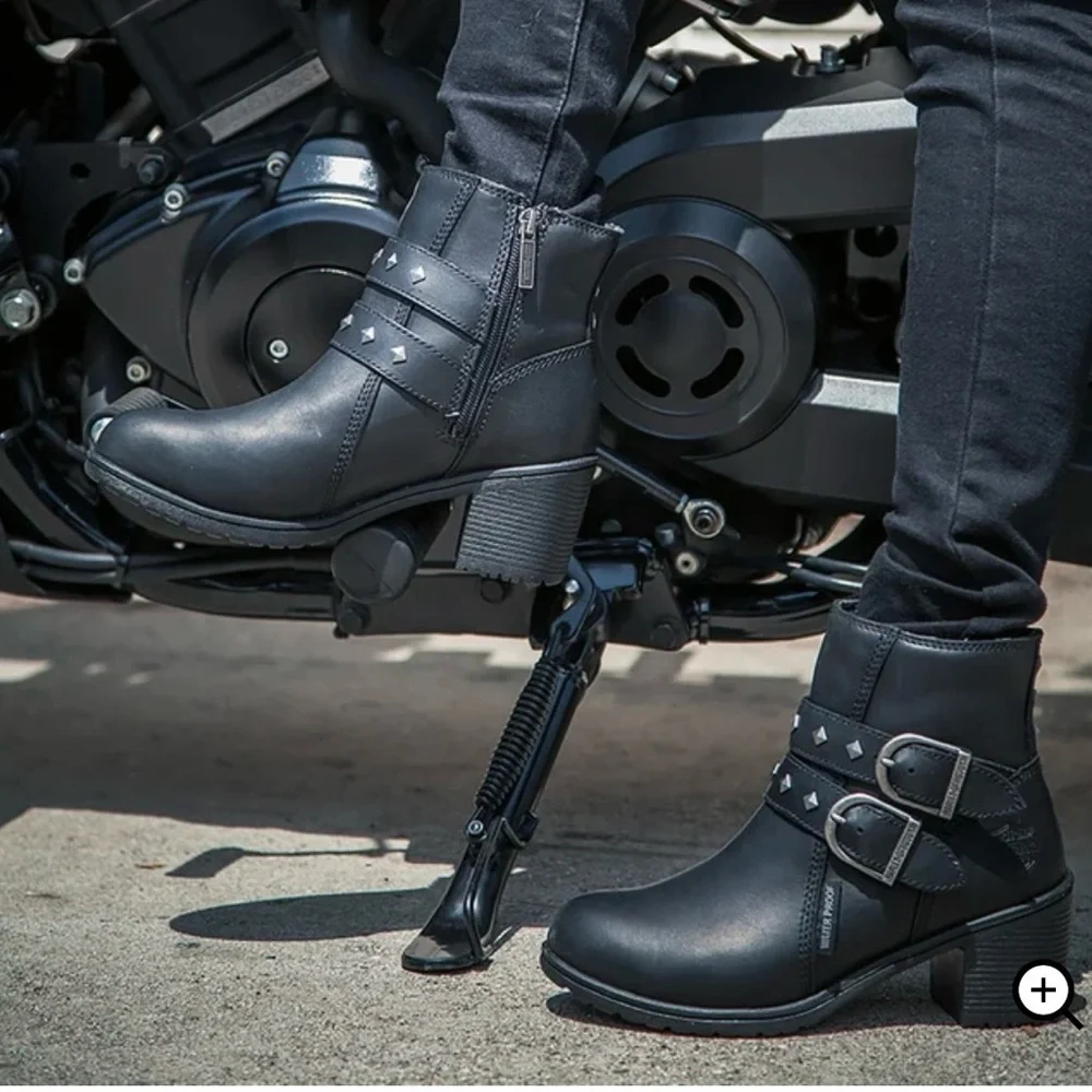 Harley Davidson motorcycle ankle boots wolverine Abney woman sz 9 leather shoes